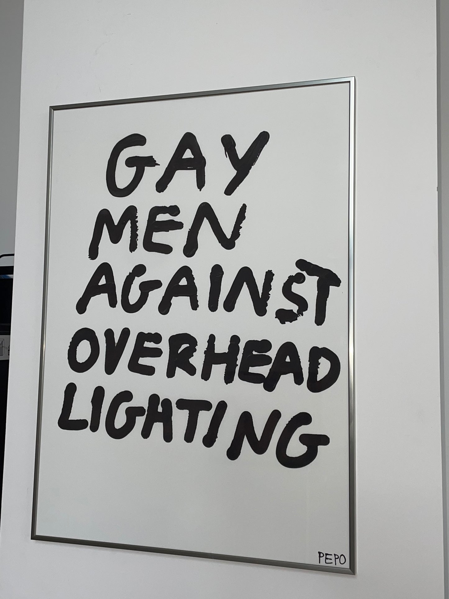 GAY MEN AGAISNT OVERHEAD LIGHTING - PRINT - 50X70 CM