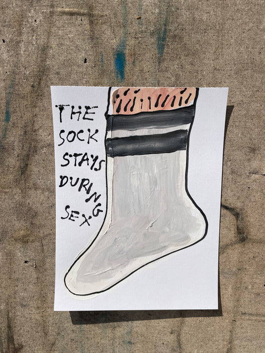 THE SOCK STAYS DURING SEX