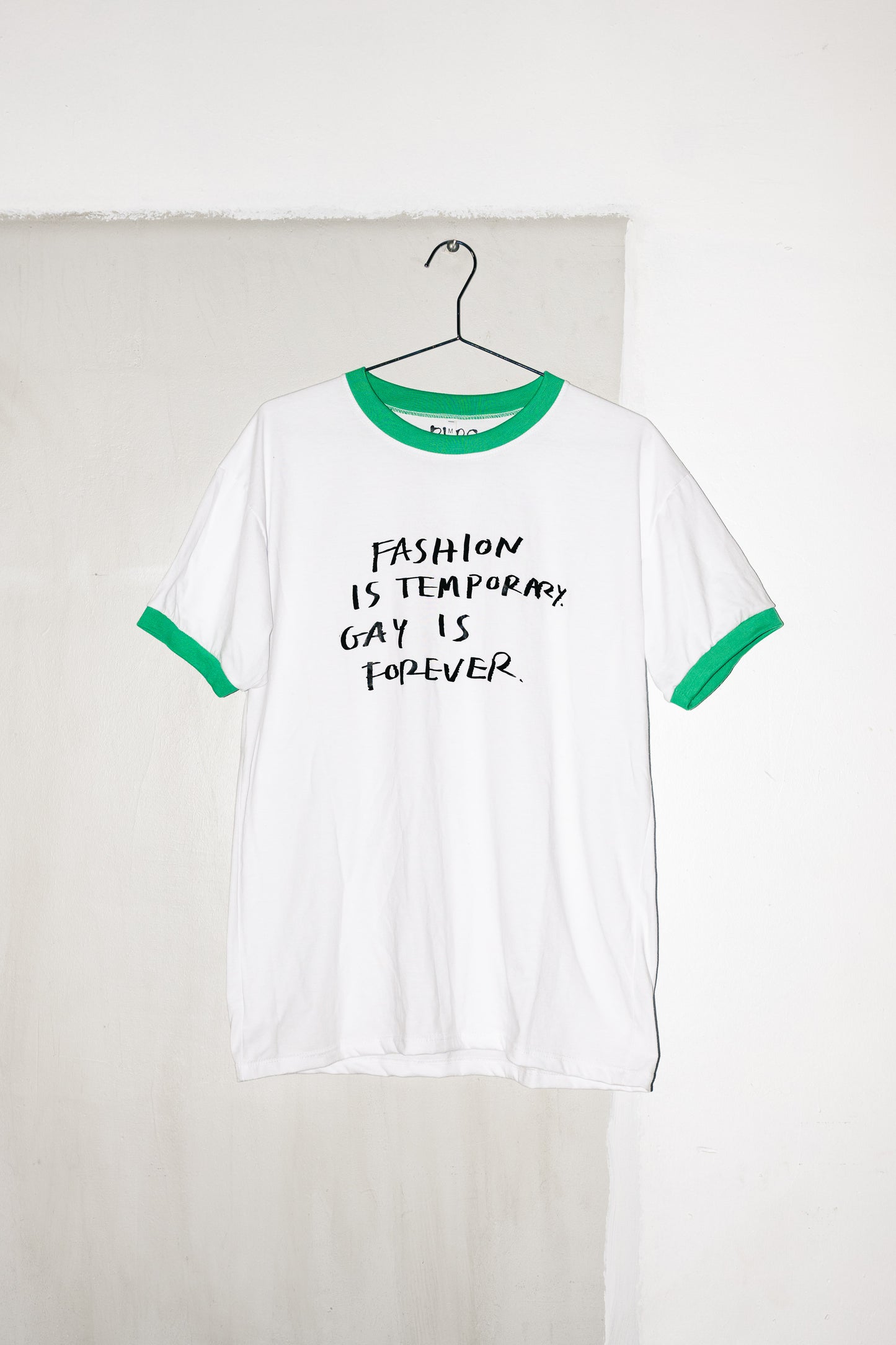 FASHION IS TEMPORARY, GAY IS FOREVER - RINGER T-SHIRT